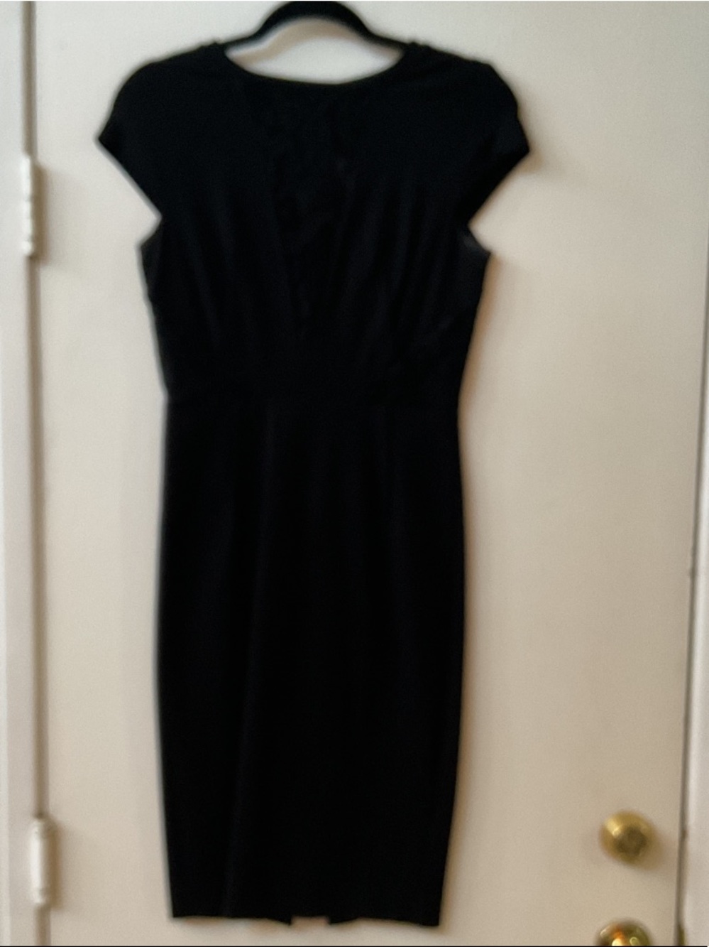 Marciano Black Cap-Sleeve Midi Sheath Dress